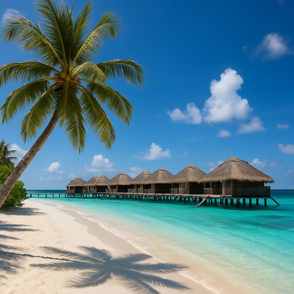 2 PEOPLE WALKING ON MALDIVES BEACH
