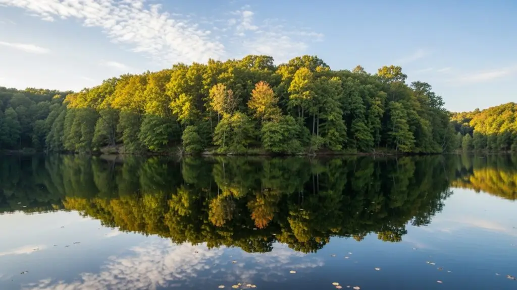 Great Lakes–St. Lawrence surrounded by trees and a forest