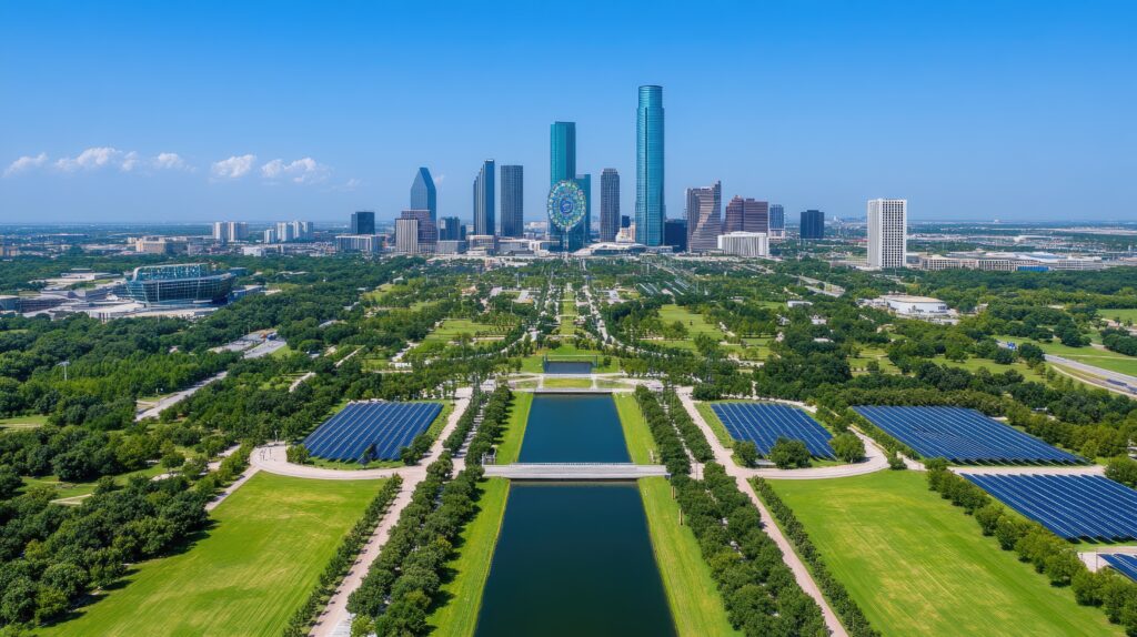 Houston skyline from the air