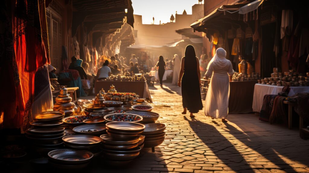 Sunset Splendor. A Journey Through the Vibrant Moroccan Souks